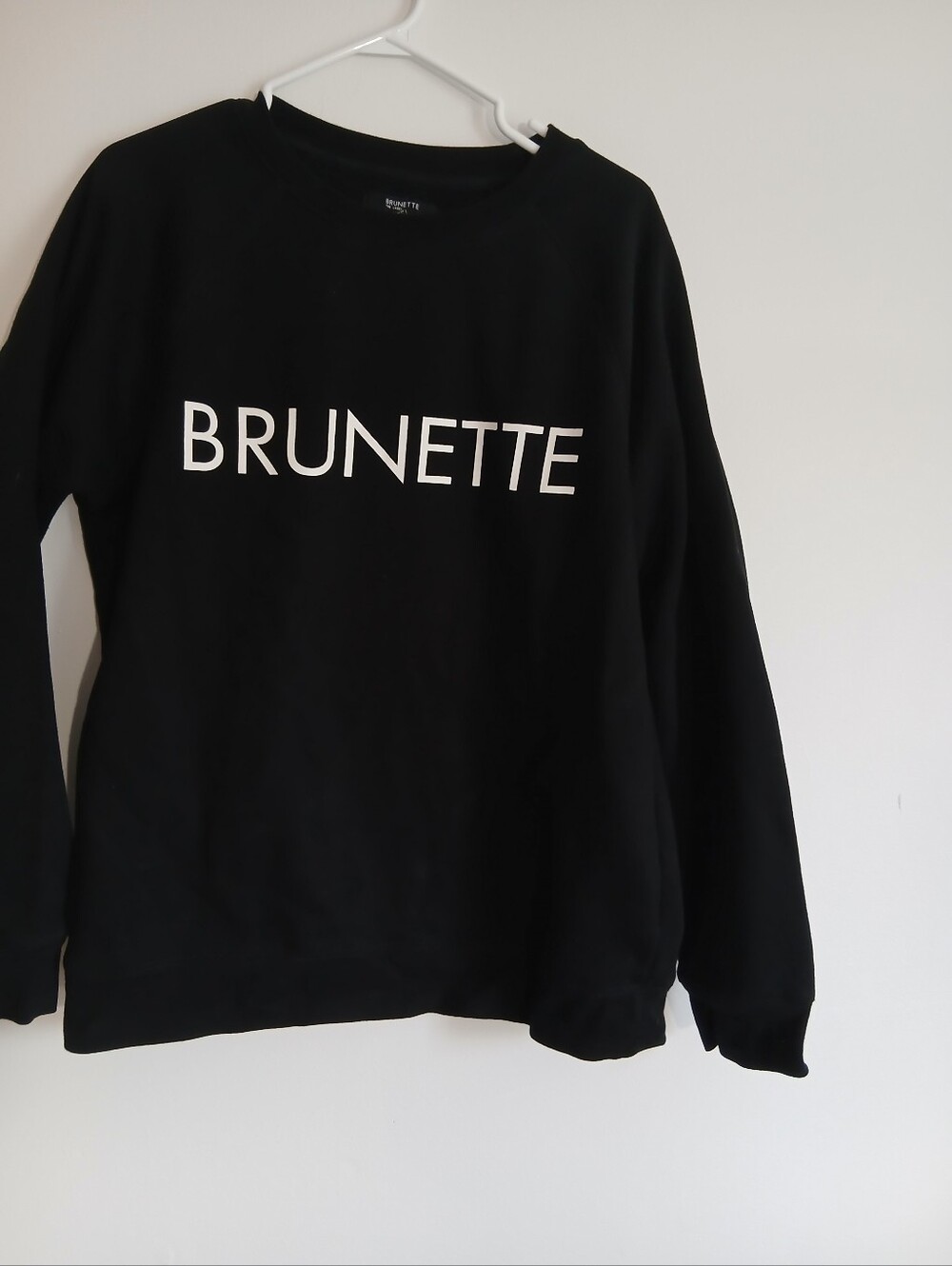 Brunette The Label Black Crewneck Sweatshirt with White Logo